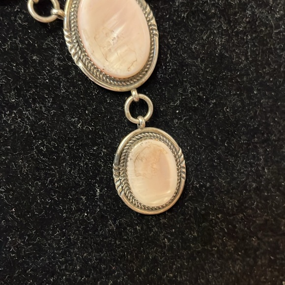 Sterling Silver pink tone necklace - Picture 3 of 5